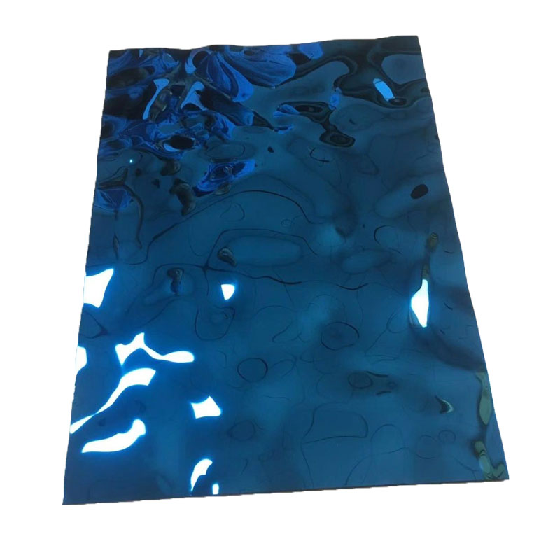 Astm 306 Silver/Golden/Blue Color Water Ripple Surface Decorative Stainless Steel Sheet/Plate with Low Price